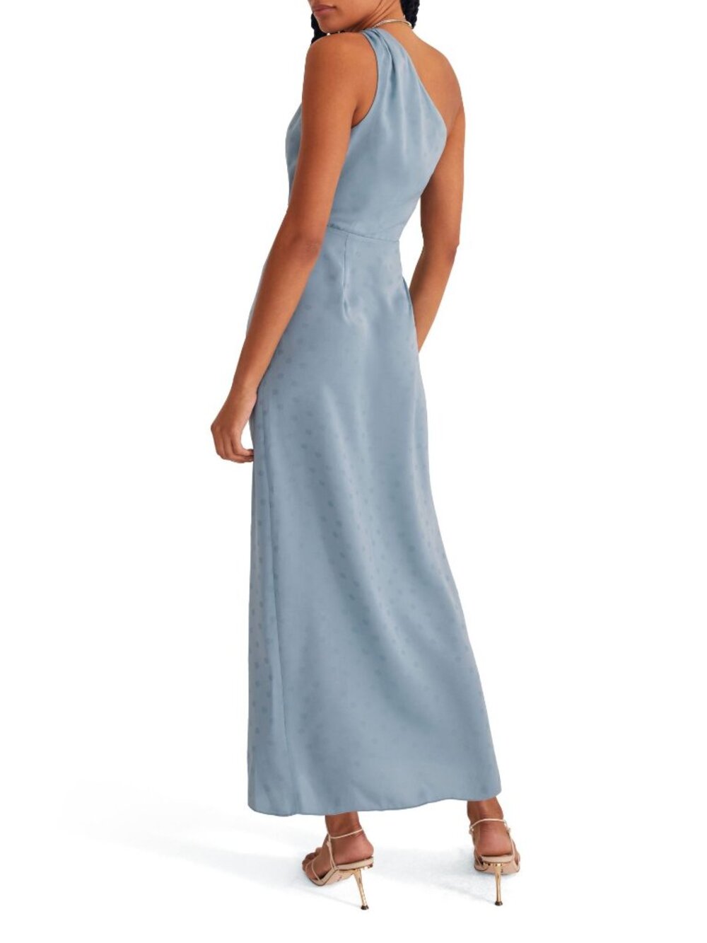 🆕FAVORITE DAUGHTER The Singles Table One Shoulder Gown Dress Polka Dot Blue 2 - Picture 4 of 16